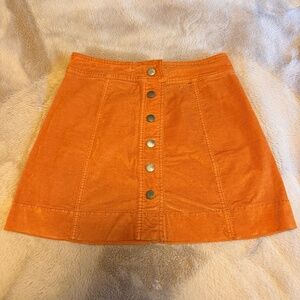 Madewell Velveteen A-Line Mini Skirt: Button-Front Edition, Size 00